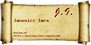 Janovicz Imre névjegykártya