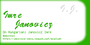 imre janovicz business card